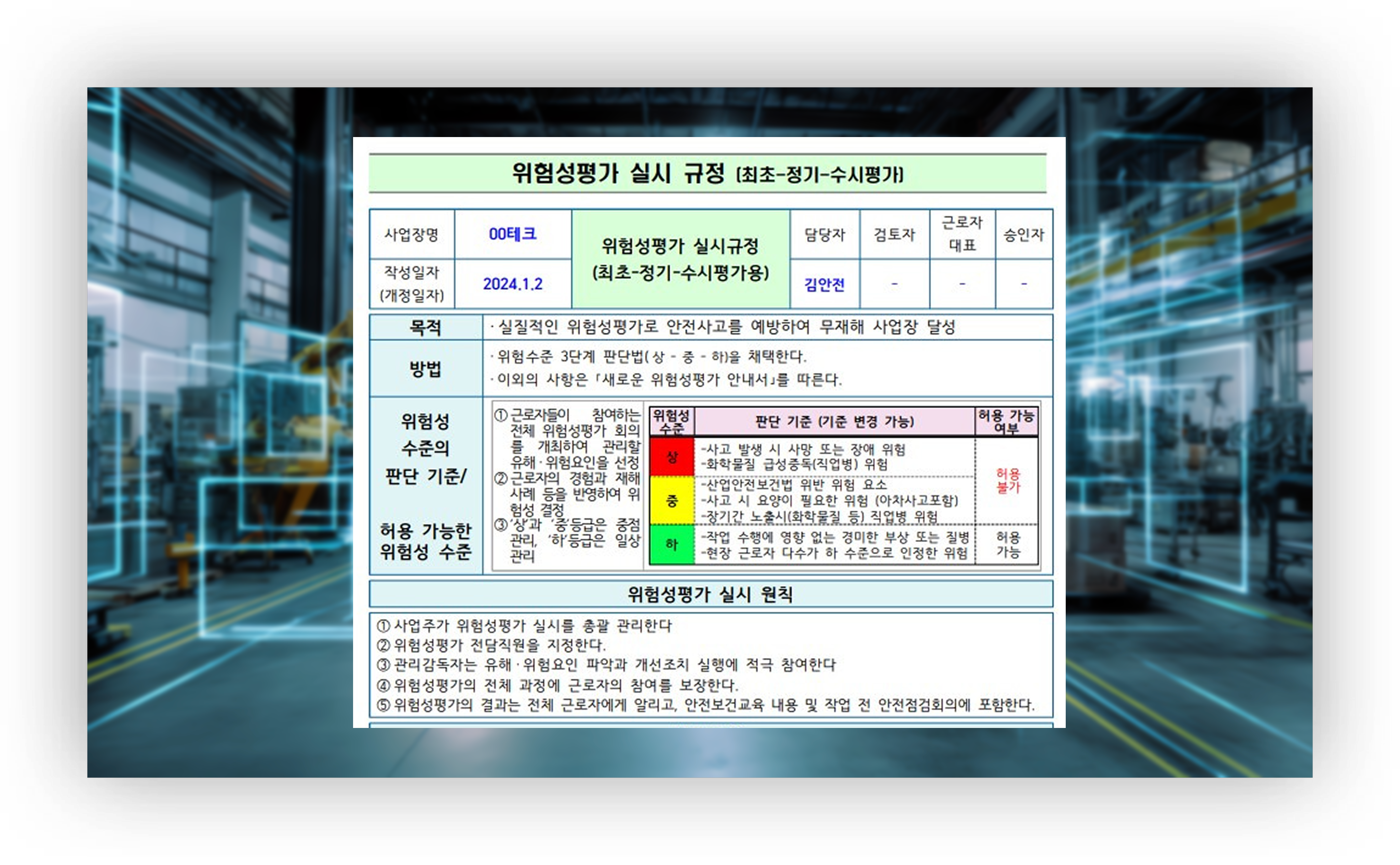 산업 안전 사고 위험성 분석